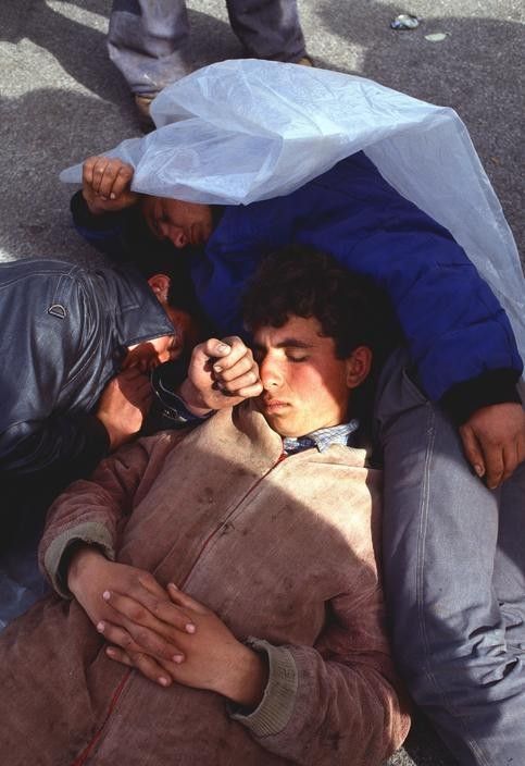 ITALY. Brindisi. Albanian refugees.