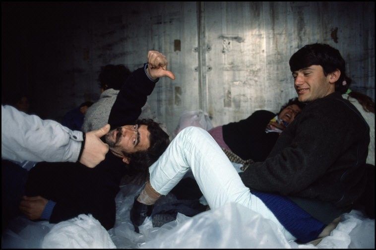 ITALY,Brindisi: Albanian refugees.