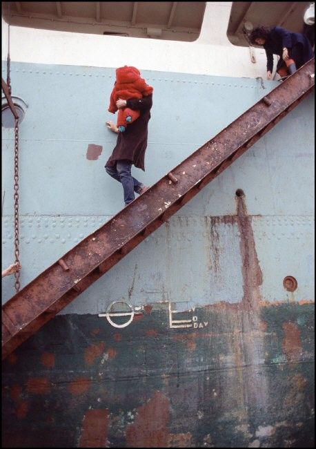 ITALY,Brindisi: Albanian refugees.