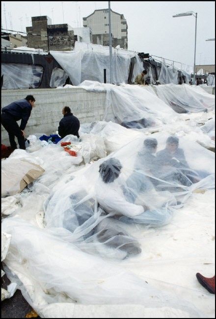 ITALY,Brindisi: Albanian refugees.