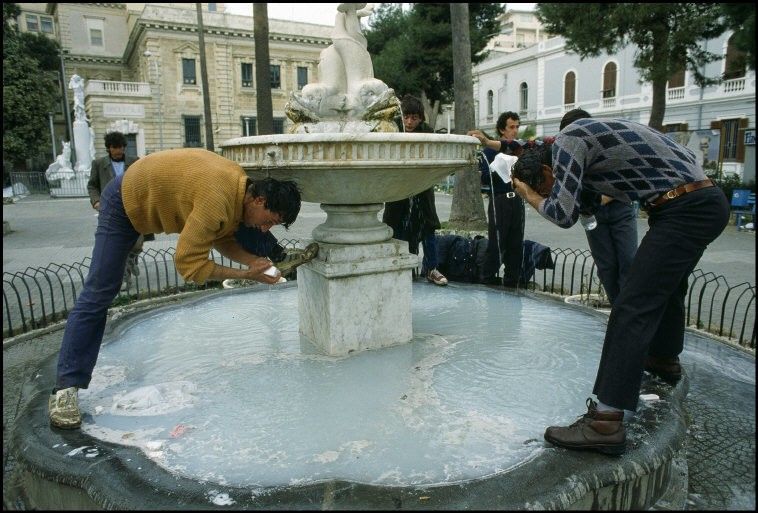 ITALY,Brindisi: Albanian refugees.