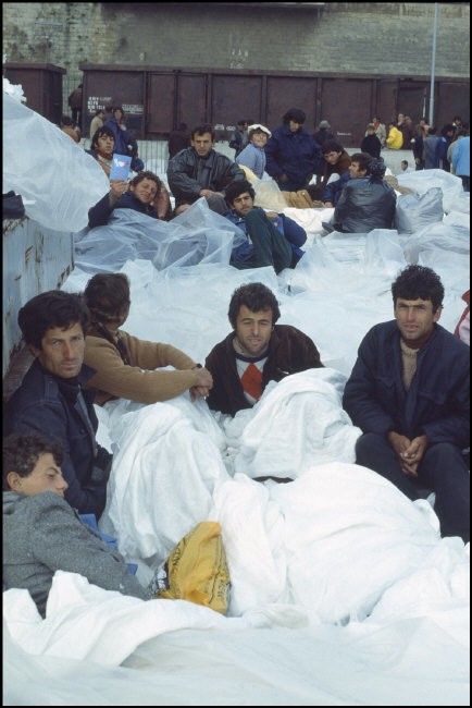 ITALY,Brindisi: Albanian refugees.