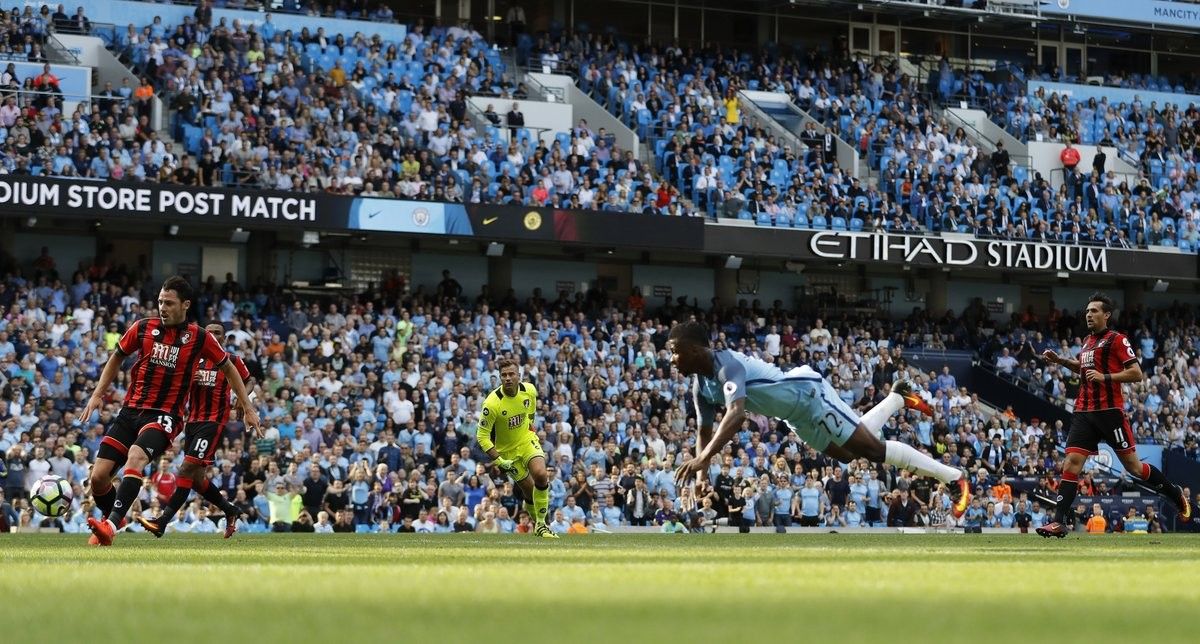 Iheanacho në momentin e shënimit të golit.