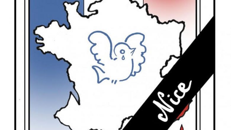 Karikaturat pas sulmit terrorist në Nice të Francës (Foto)