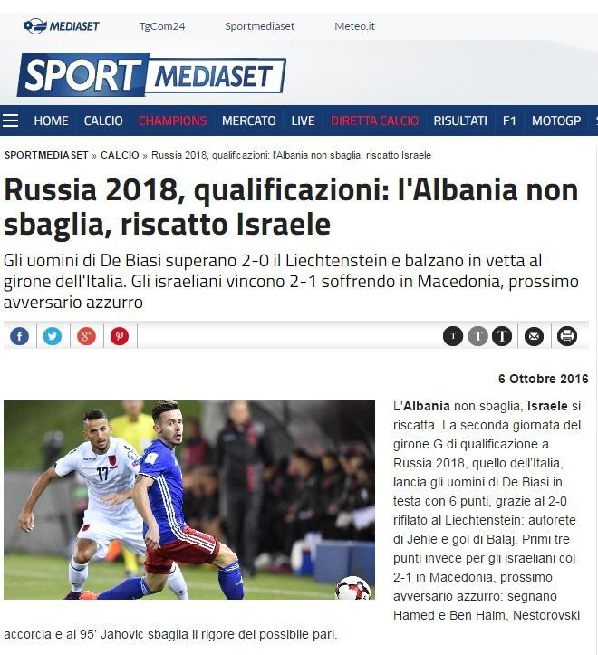 E përditshmja italiane 'Sportmediaset'
